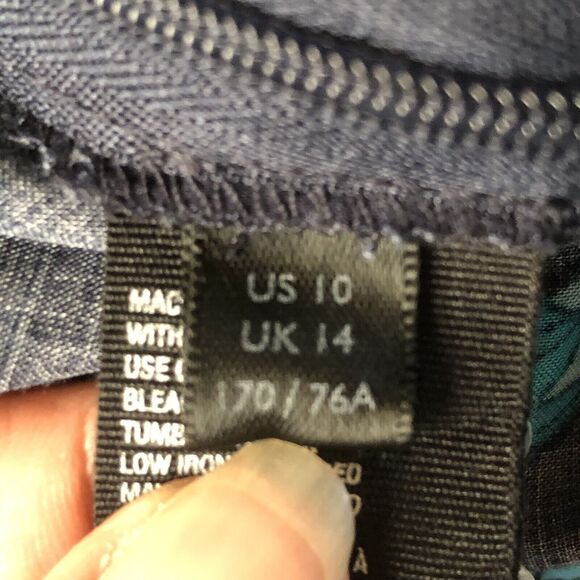 Free People Women's Blue Floral Midi Faux Wrap Skirt with Slit Size 10 - Picture 4 of 14